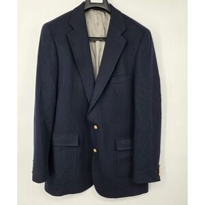 Vintage Chaps Ralph Lauren‎ Blazer Mens Gold Button USA Navy Blue 100% Wool 46?